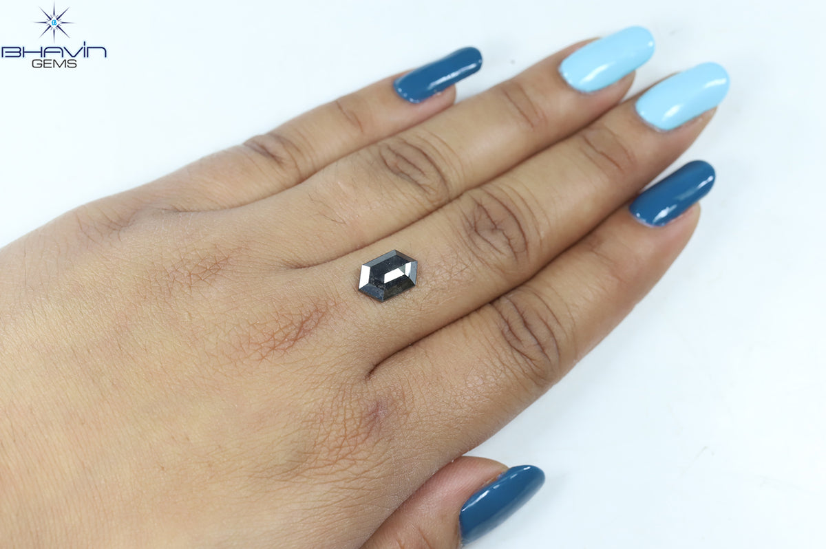 2.37 CT Natural Hexagon Diamond Salt And Pepper Color Clarity I3 (11.66 MM)