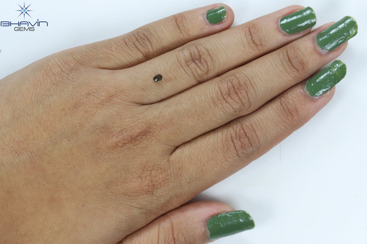 0.51 CT オーバル シェイプ ナチュラル ダイヤモンド グリーン カラー SI1 クラリティ (6.05 MM)