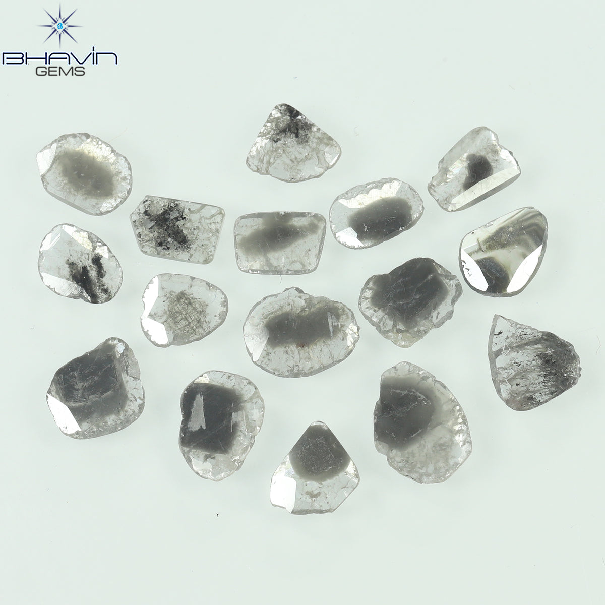 1.83 CT (16 Pcs) Slice Natural Diamond Salt And Pepper Color Clarity I3 (5.85 MM)
