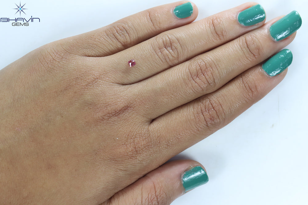 0.17 CT Cushion Shape Natural Loose Diamond Enhanced Pink Color VS1 Clarity (3.00 MM)