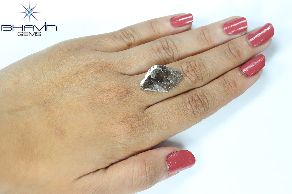 5.26 CT Natural Slice Diamond Brown Color Clarity I3 (23.05 MM)