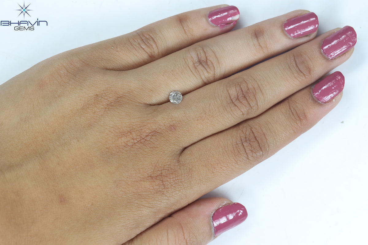 0.45 CT Natural Round Diamond Salt And Pepper Color Clarity I3 (4.92 MM)