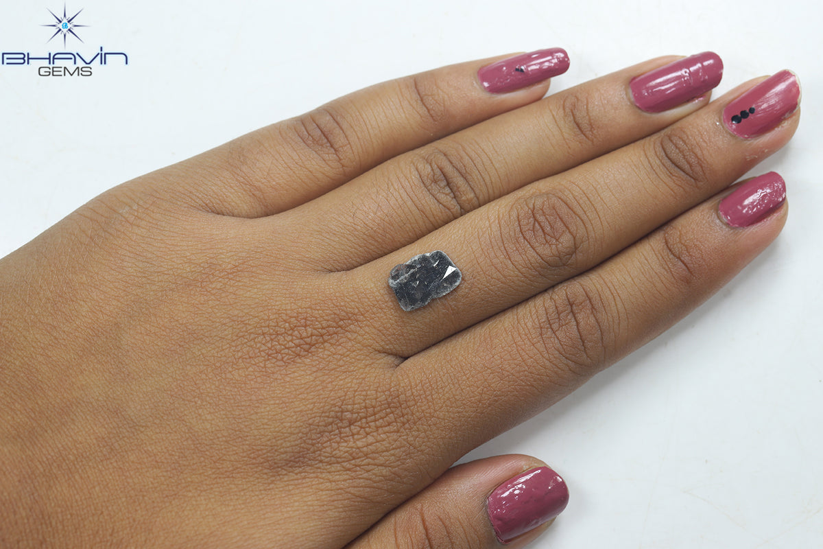 1.45 CT Slice Natural Diamond Salt And Pepper Color Clarity I3 (12.20 MM)