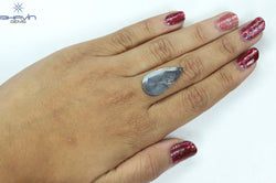 6.38 CT Pear Slice Shape Natural Diamond Gray Color I3 Clarity (15.50 MM)