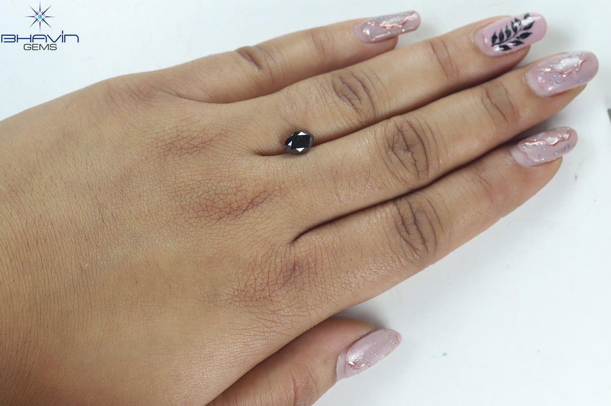 1.35 CT Natural Marquise Diamond Salt And Pepper Color Clarity I3 (7.99 MM)