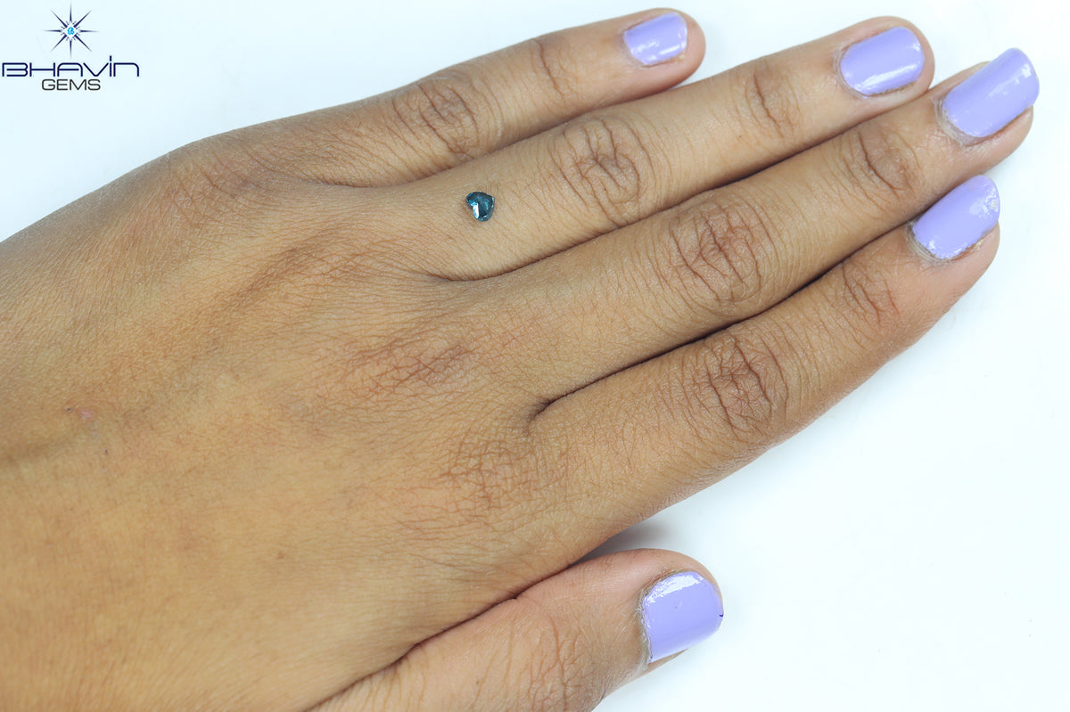 0.29 CT ハート シェイプ ナチュラル ダイヤモンド ブルー カラー SI2 クラリティ (4.22 MM)