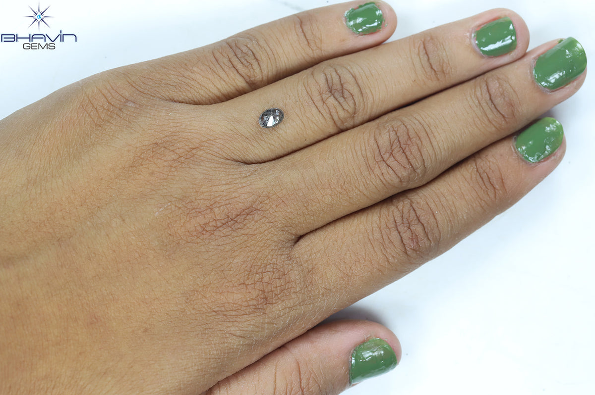 0.50 CT Natural Oval Diamond Salt And Pepper Color Clarity I3 (5.86 MM)