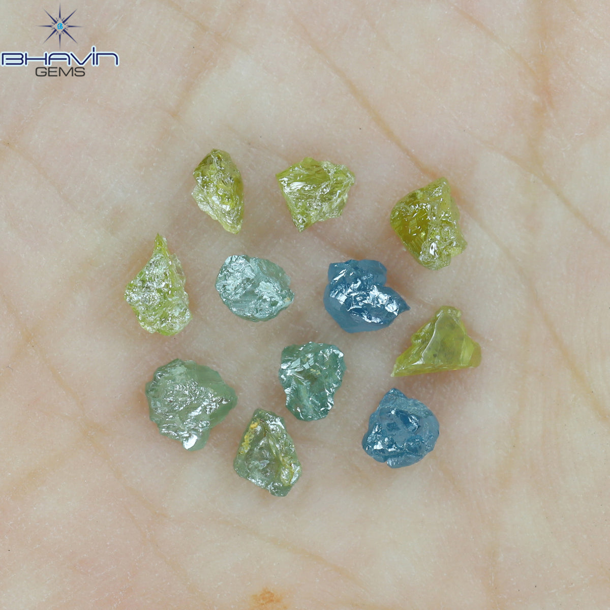 1.47 CT/11 Pcs Natural Rough Diamond Enhanced Mix Fancy Color Clarity I3 (4.30 MM)
