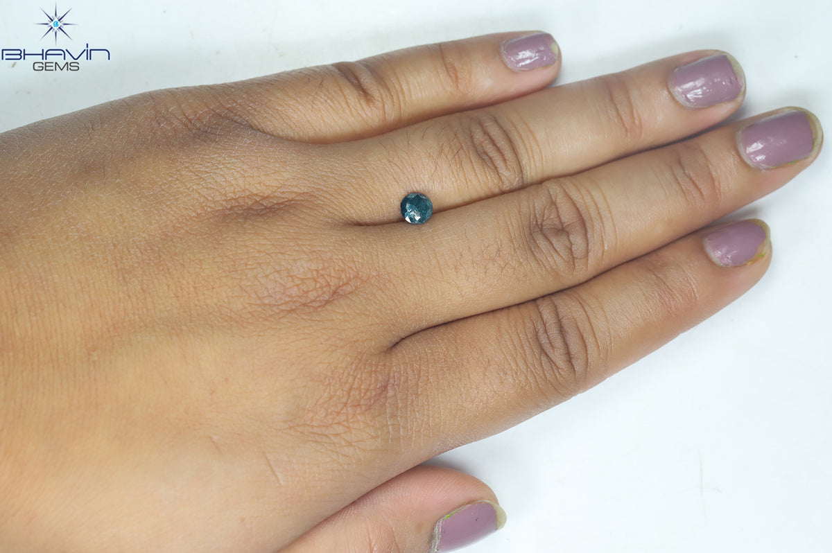 0.73 CT Natural Round Diamond Enhanced Blue Color Clarity I3 (5.55 MM)