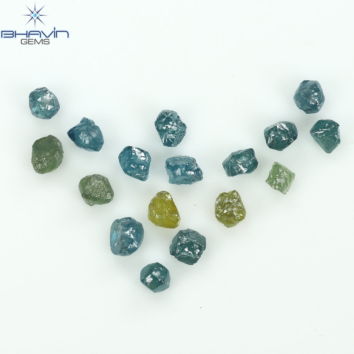 2.10 CT/17 Pcs Natural Rough Diamond Enhanced Mix Fancy Color Clarity I3 (3.22 MM)