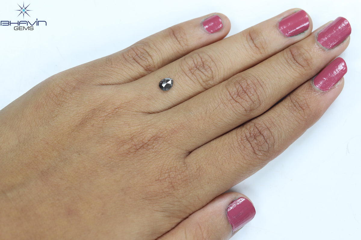 0.44 CT Natural Pear Diamond Salt And Pepper Color Clarity I3 (5.71 MM)