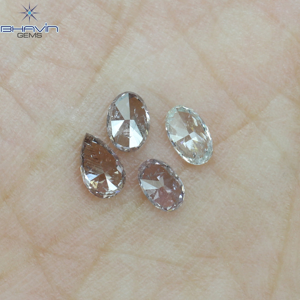 0.67 CT/4 Pcs Mix Shape Natural Diamond Pink Color I1 Clarity (3.90 MM)