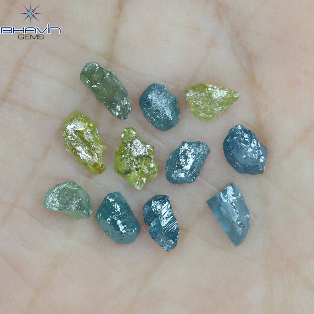 2.23 CT/11 Pcs Natural Rough Diamond Enhanced Mix Fancy Color Clarity I3 (6.02 MM)