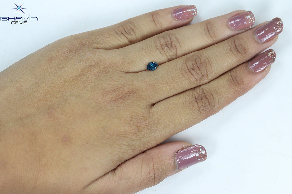 0.47 CT マーキス ダイヤモンド ブルー ダイヤモンド I3 クラリティ (6.23 MM)
