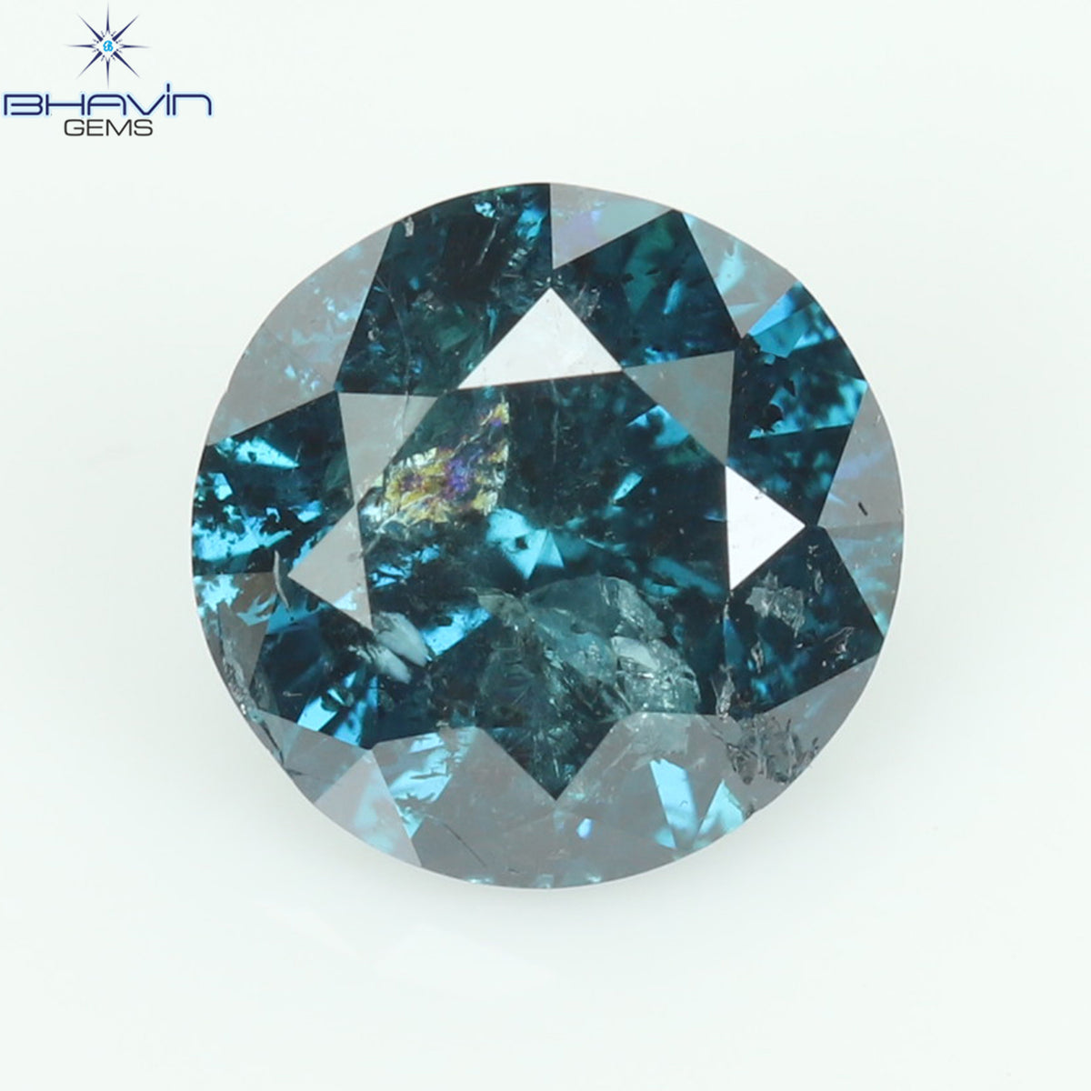 0.45 CT Natural Round Diamond Enhanced Blue Color Clarity I3 (4.86 MM)