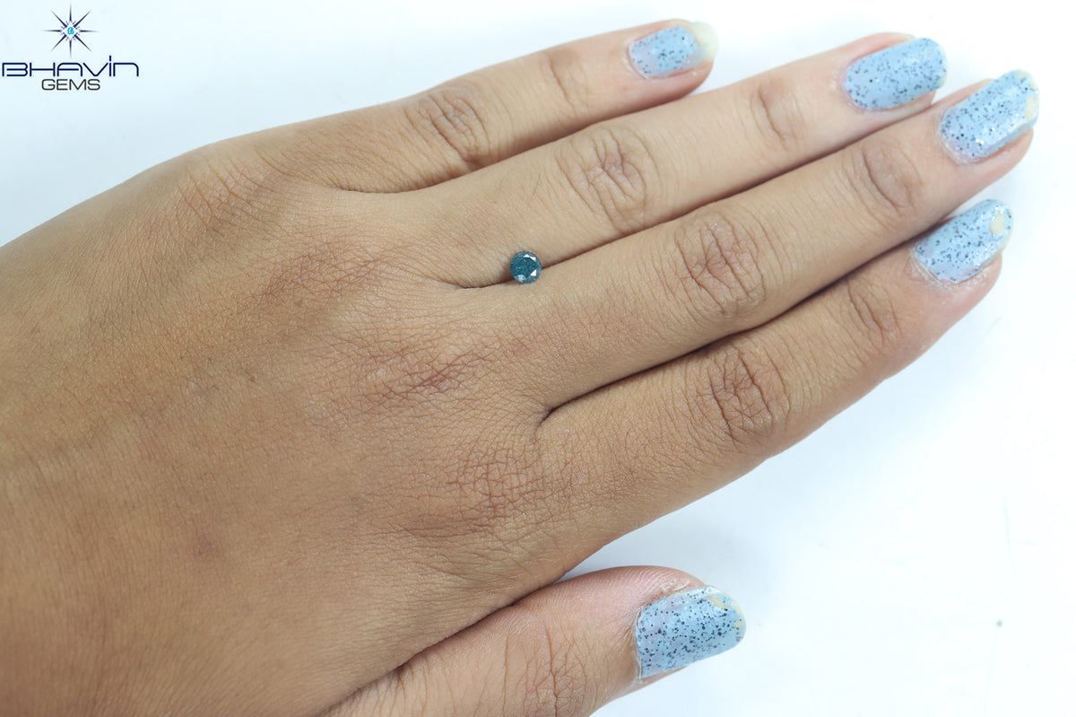 0.27 CT Natural Round Diamond Enhanced Blue Color Clarity I3 (4.18 MM)