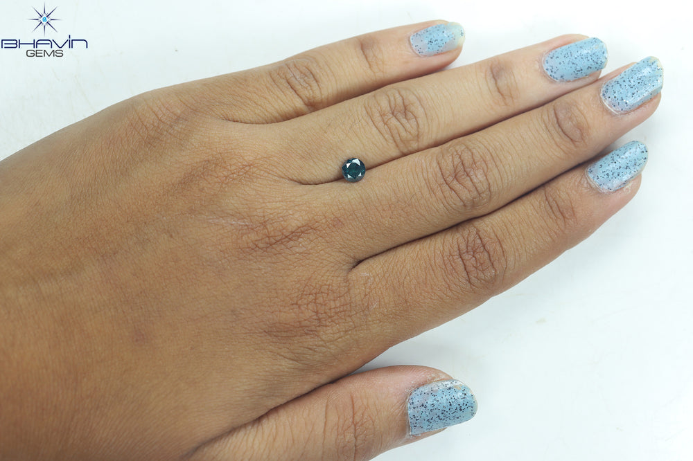 0.54 CT Round Diamond Natural Loose Diamond Blue Color I3 Clarity (5.00 MM)