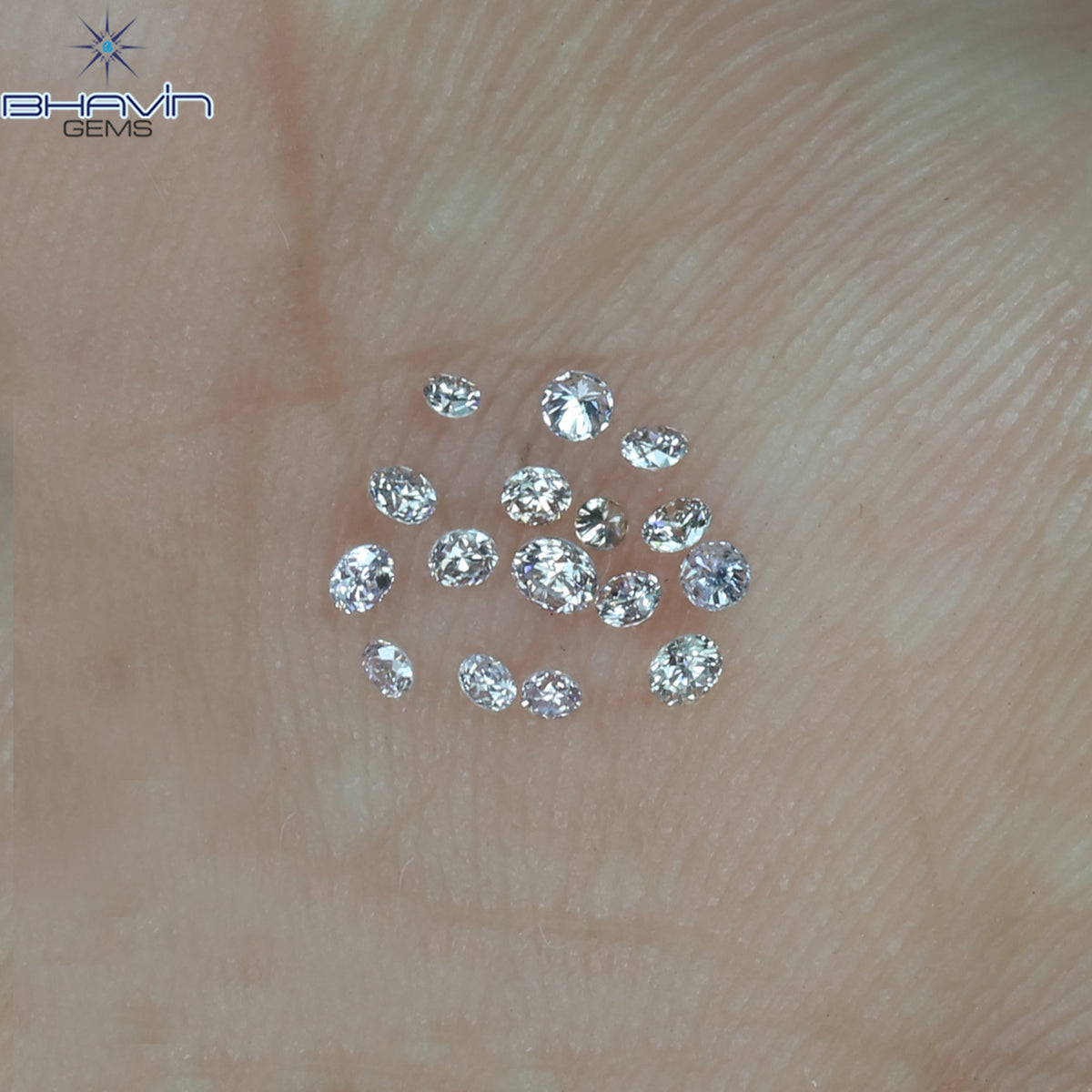0.09 CT/16 Pcs Natural Round Diamond Brown Pink (Argyle) Color Clarity VS2 (1.40 MM)