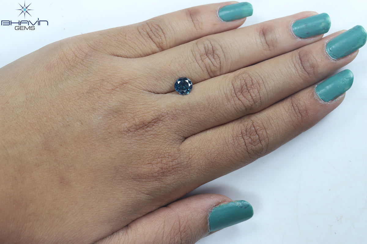 1.16 CT Natural Round Diamond Enhanced Blue Color Clarity I3 (6.72 MM)