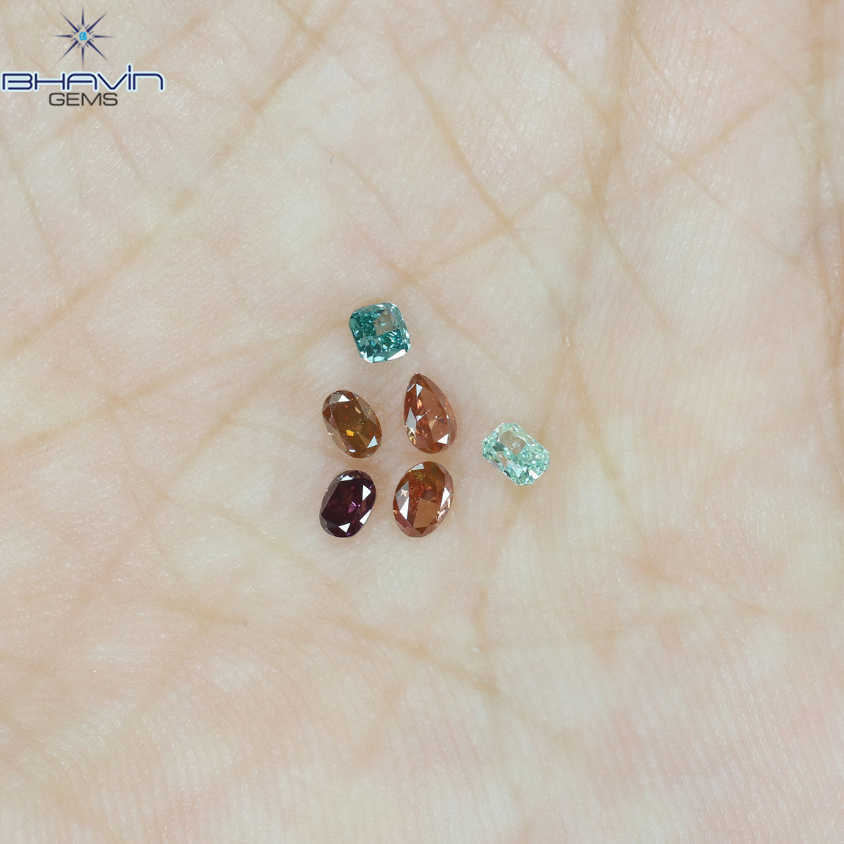 0.41 CT/6 Pcs Natural Mix Diamond Enhanced Mix Fancy Color Clarity SI2 (3.15 MM)