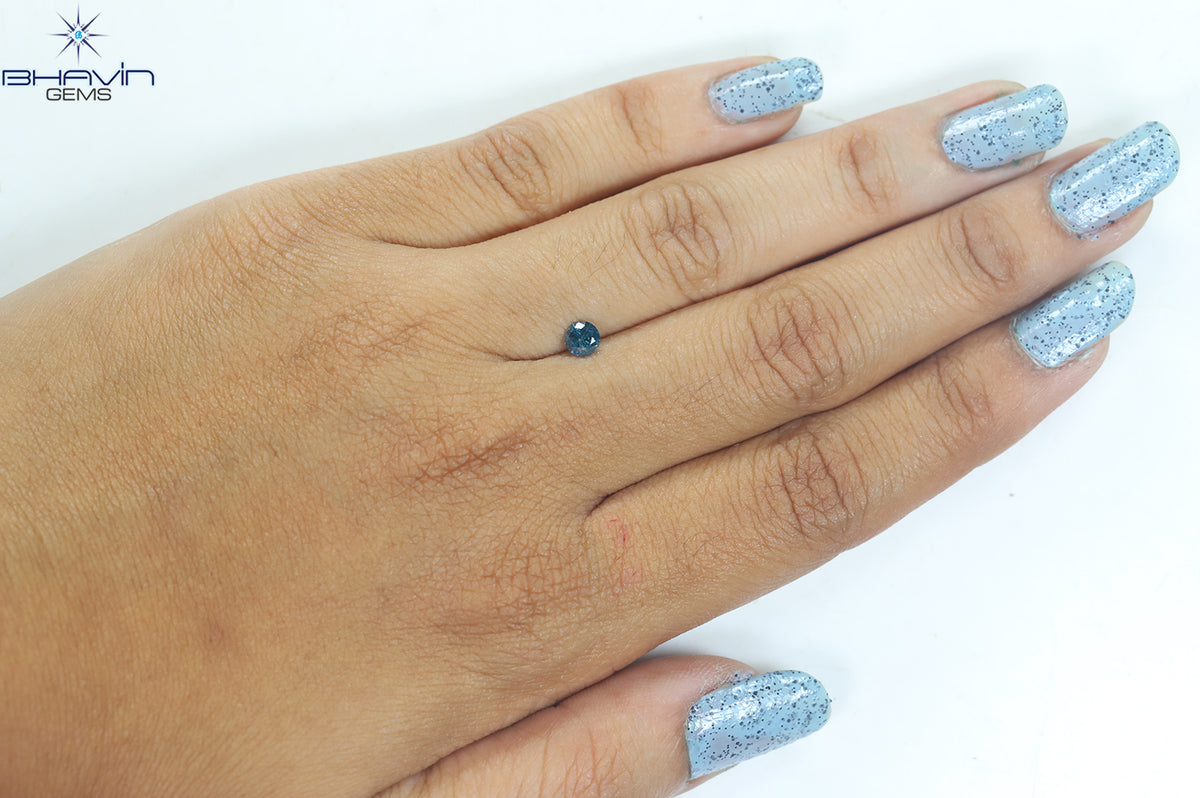 0.29 CT ラウンド ダイヤモンド ナチュラル ルース ダイヤモンド ブルー カラー I3 クラリティ (4.13 MM)