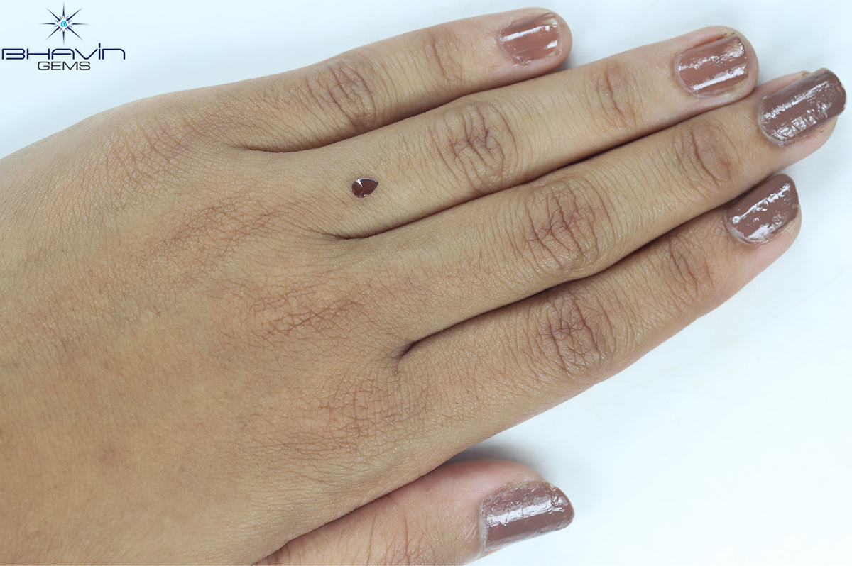 0.16 CT ペアシェイプ ナチュラル ダイヤモンド ピンク色 VS1 クラリティ (4.23 MM)