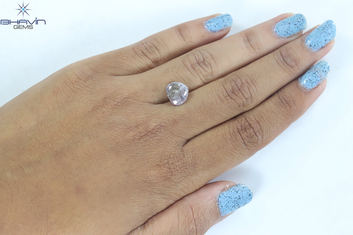 3.84 CT Natural Heart Diamond Pink Color Clarity I3 (9.63 MM)