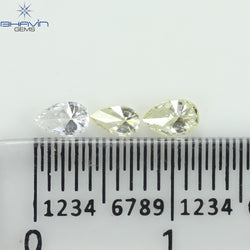 0.30 CT/3 PCS Pear Shape Natural Diamond White Color VS-SI Clarity (4.15 MM)
