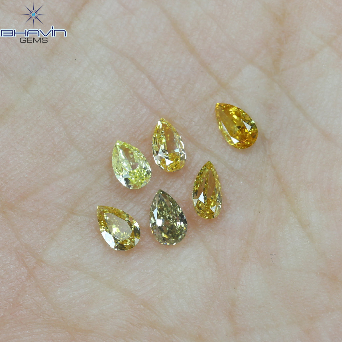 0.61 CT/6 Pcs Natural Pear Diamond Mix Color Clarity VS2 (3.97 MM)
