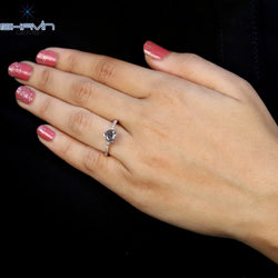 ハート ダイヤモンド ソルト アンド ペッパー ダイヤモンド、天然ダイヤモンド リング、婚約指輪