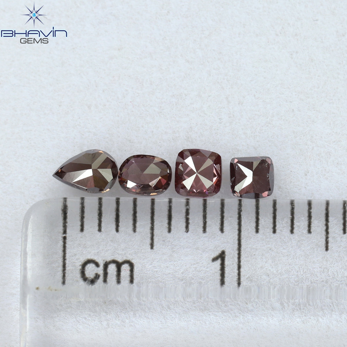 0.42 CT/4 Pcs Natural Mix Diamond Enhanced Pink Color Clarity SI (3.83 MM)