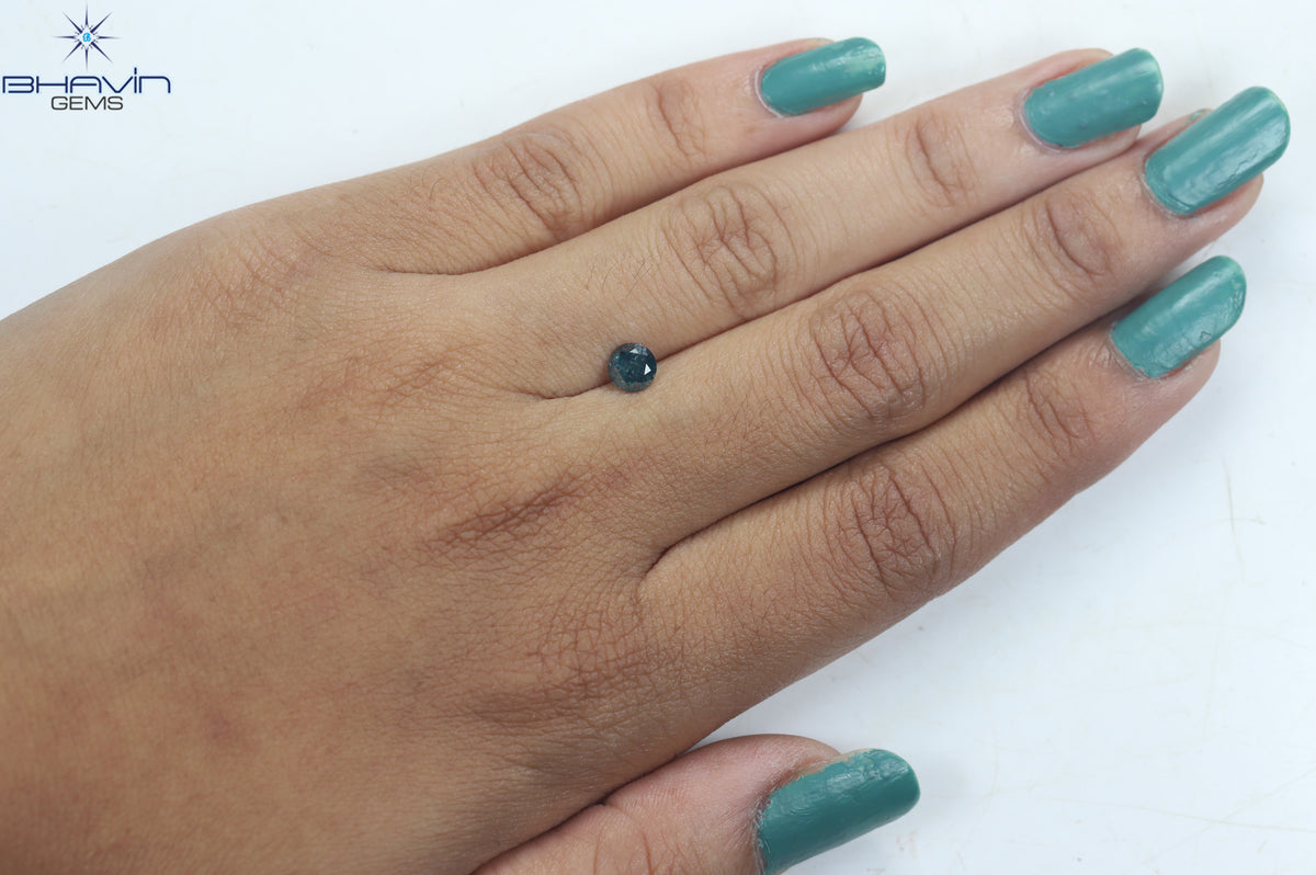 0.55 CT Natural Round Diamond Enhanced Blue Color Clarity I3 (5.04 MM)