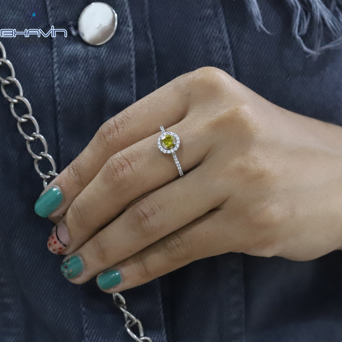 Round Diamond, Yellow Diamond, Natural Diamond Ring, Engagement Ring, Wedding Ring, Diamond Ring