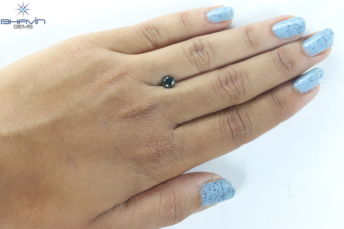 0.72 CT Natural Round Diamond Enhanced Blue Color Clarity I3 (5.36 MM)