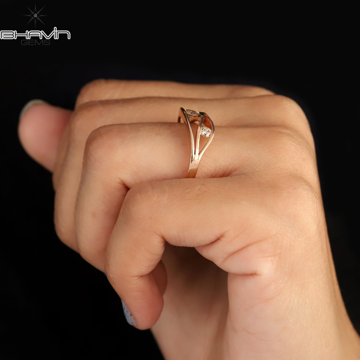 Trio Natural Diamond Criss-Cross Statement Ring