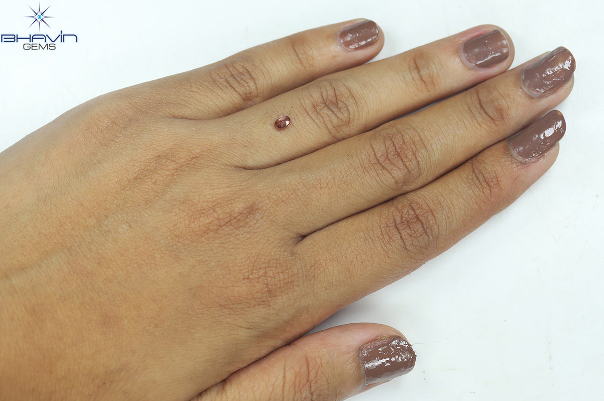 0.19 CT Natural Oval Diamond Enhanced Pink Color Clarity SI1 (4.16 MM)