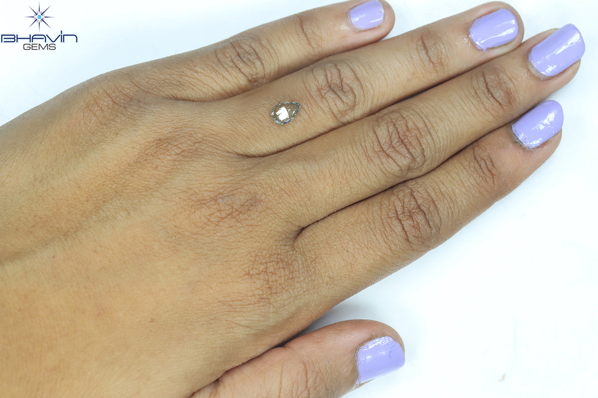 0.75 CT ペアシェイプ ナチュラル ダイヤモンド ブルーイッシュ グリーン カラー VS2 クラリティ (7.30 MM)