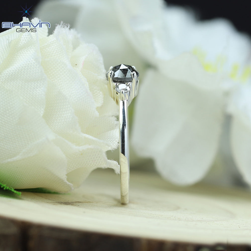 Round Rose Cut Shape Diamond Engagement Ring And Wedding Diamond Ring