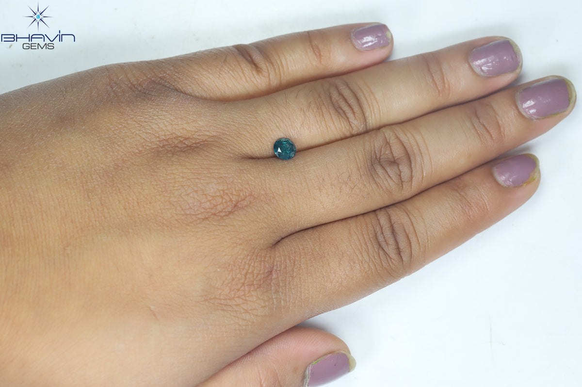 0.71 CT Natural Round Diamond Enhanced Blue Color Clarity I3 (5.65 MM)