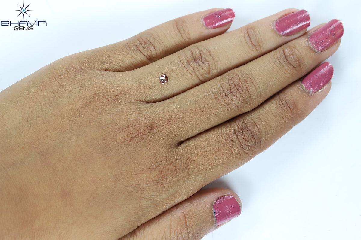 0.24 CT Natural Cushion Diamond Enhanced Pink Color Clarity I2 (3.60 MM)