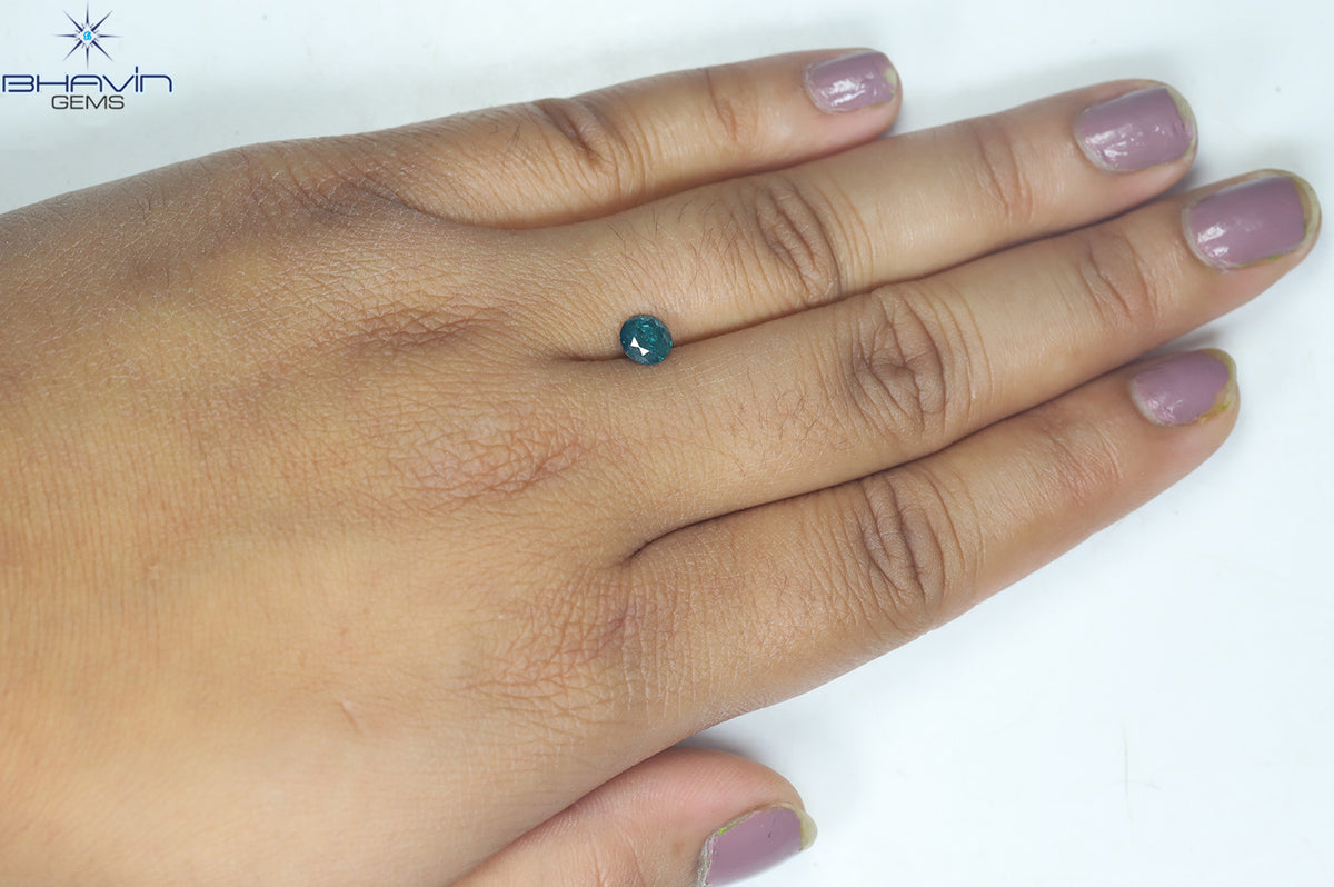 0.70 CT Natural Round Diamond Enhanced Blue Color Clarity I3 (5.67 MM)