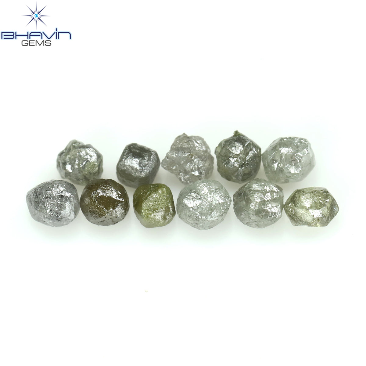 1.86 CT/11 Pcs Natural Rough Diamond Grey Color Clarity I3 (3.03 MM)