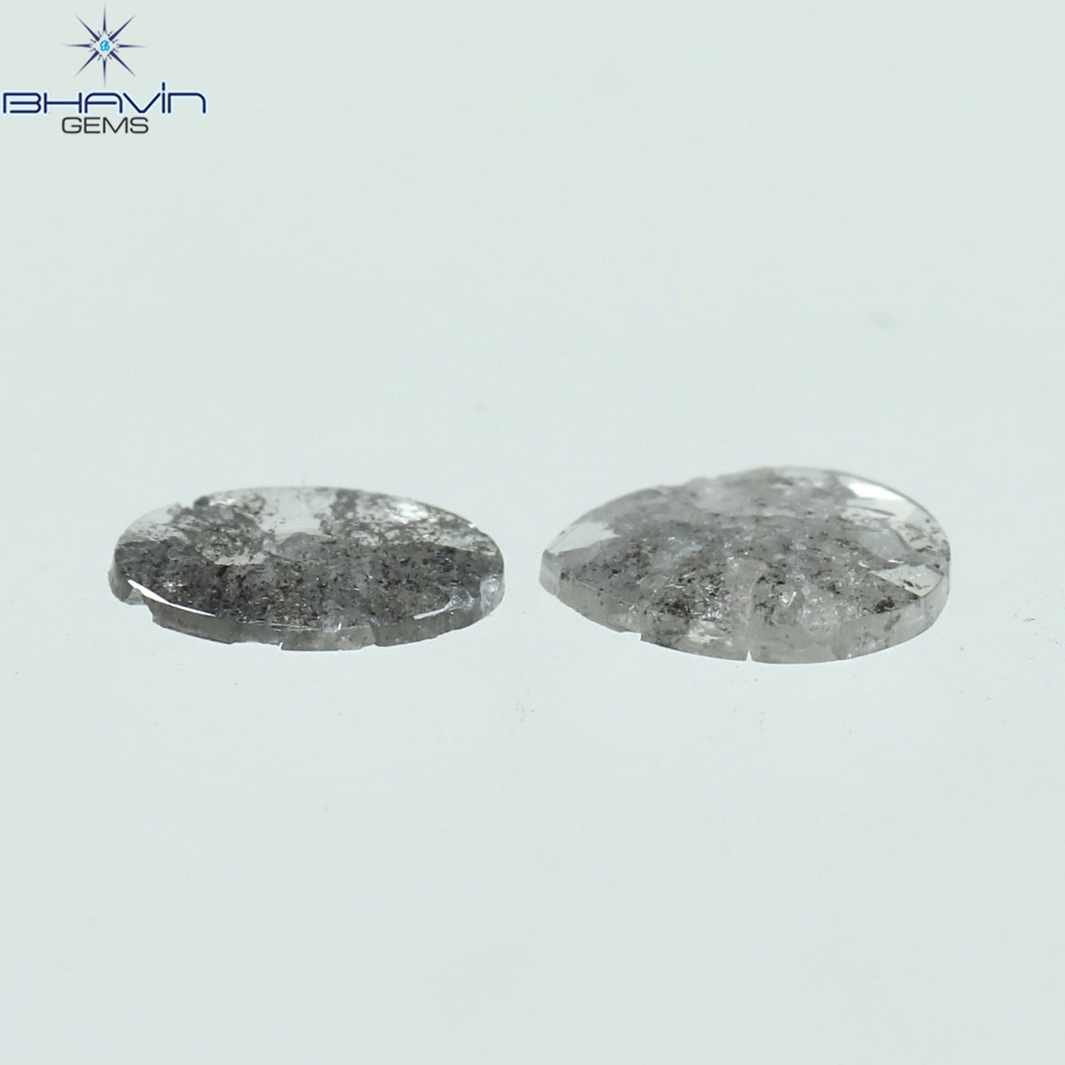 0.19 CT/2 Pcs Natural Mix Slice Diamond Salt And Pepper Color Clarity I3 (4.58 MM)