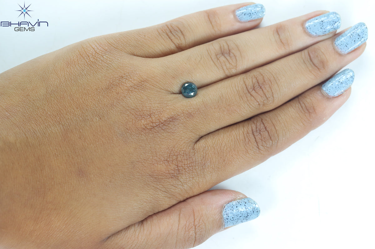 1.18 CT Natural Round Diamond Enhanced Blue Color Clarity I3 (6.15 MM)