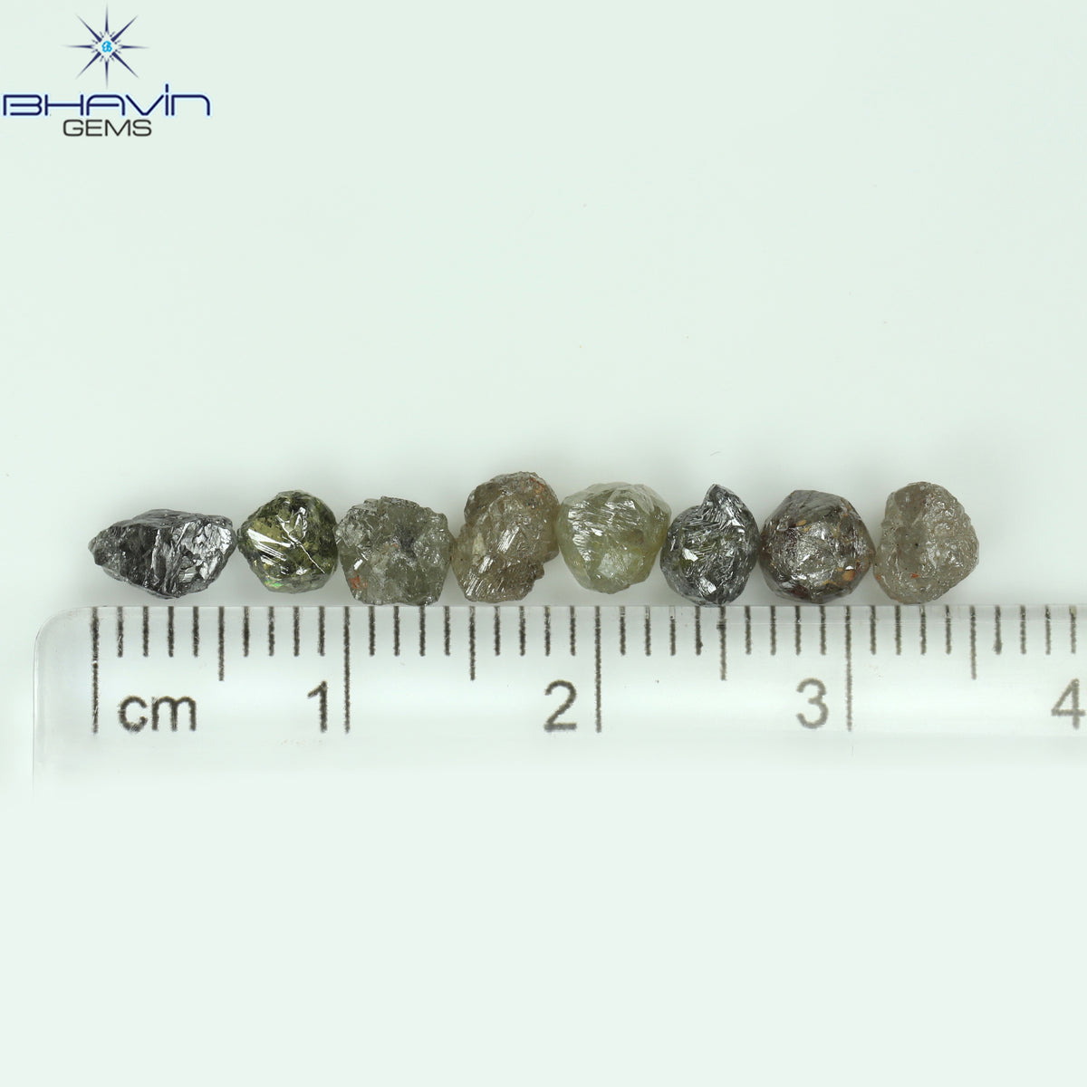 4.83 CT/8 Pcs Natural Rough Diamond Salt And Pepper Color Clarity I3 (4.43 MM)