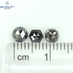 1.00 CT/3 PCS Mix Shape Natural Diamond Salt And Pepper Color I3 Clarity (4.30 MM)