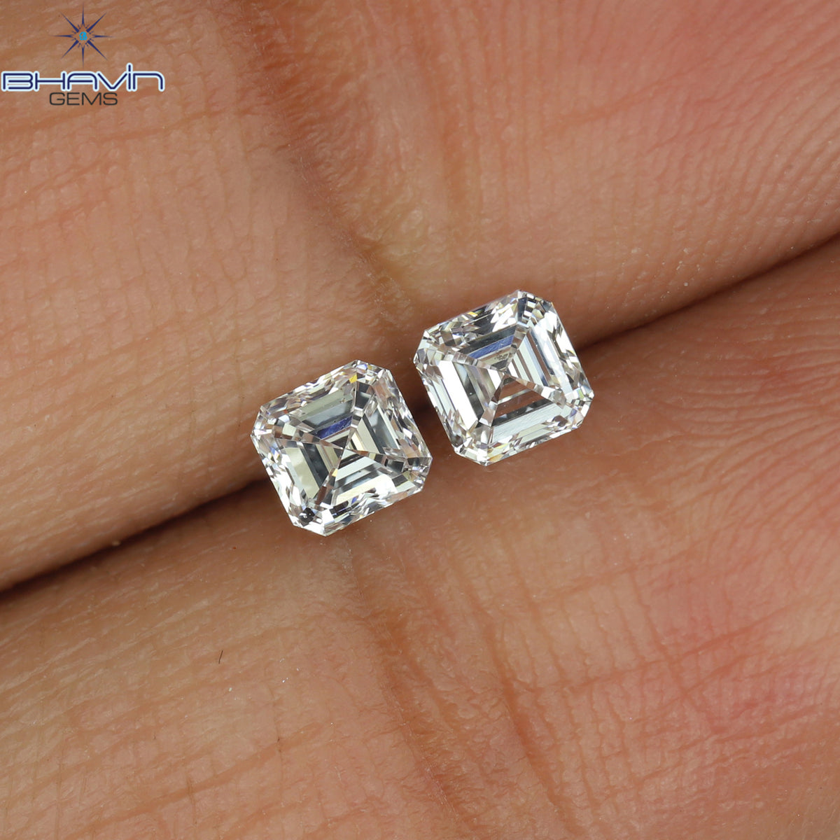 0.10 CT Natural Asscher Diamond White (G+) Color Clarity VVS-VS (2.40 MM)