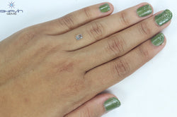 0.39 CT Emerald Shape Natural Diamond Greenish Blue Color VS1 Clarity (4.86 MM)