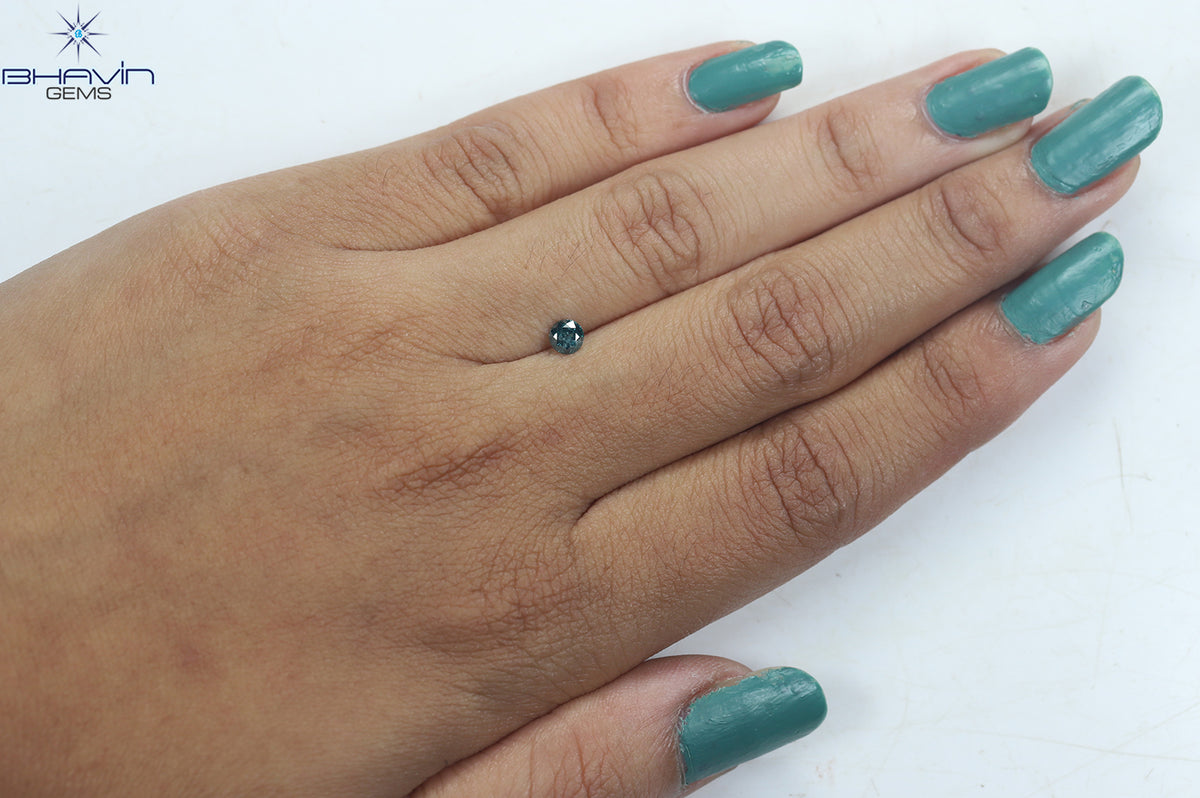 0.25 CT Natural Round Diamond Enhanced Blue Color Clarity I3 (3.94 MM)