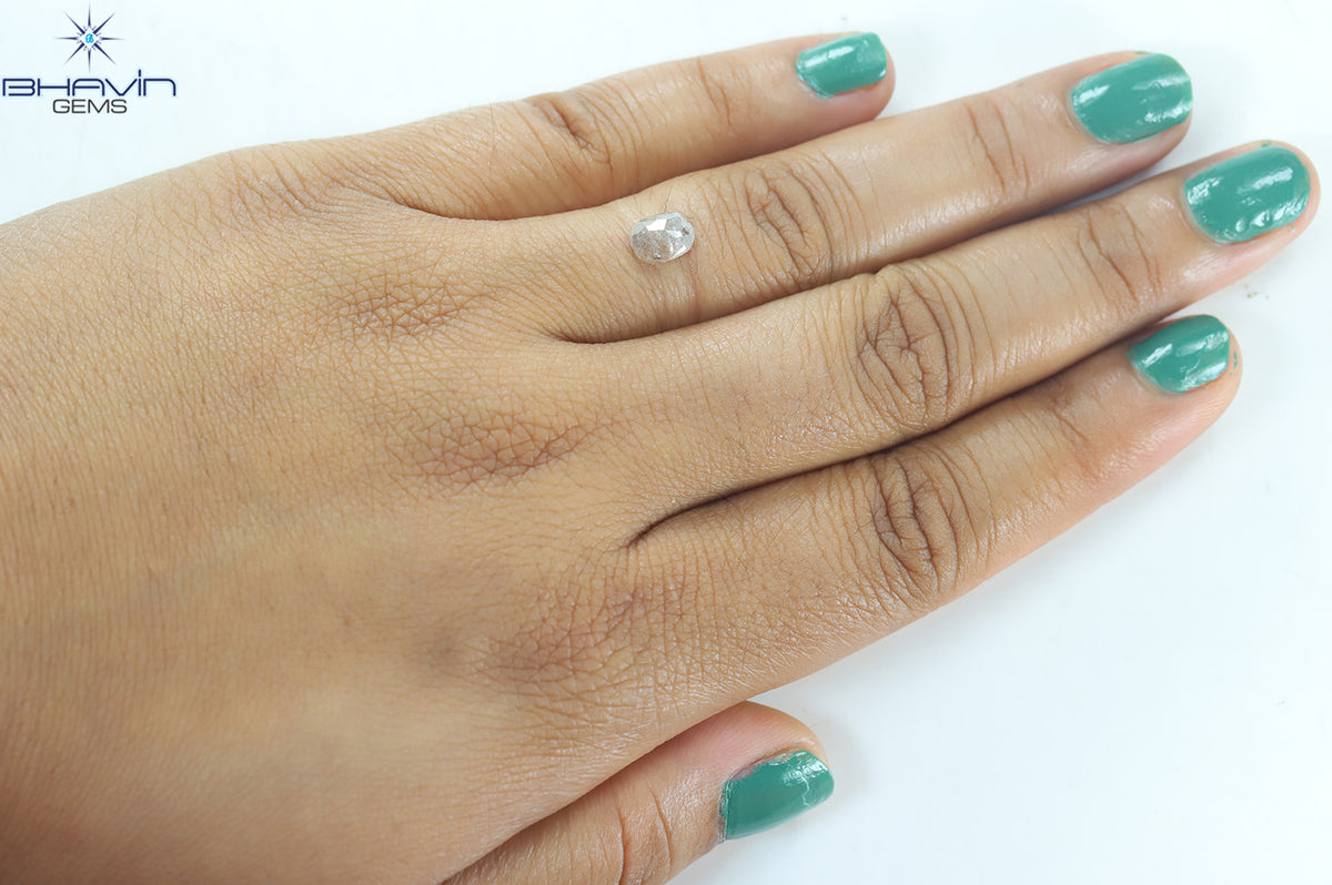 1.04 CT Natural Oval Diamond White Milky Color Clarity I3 (6.70 MM)